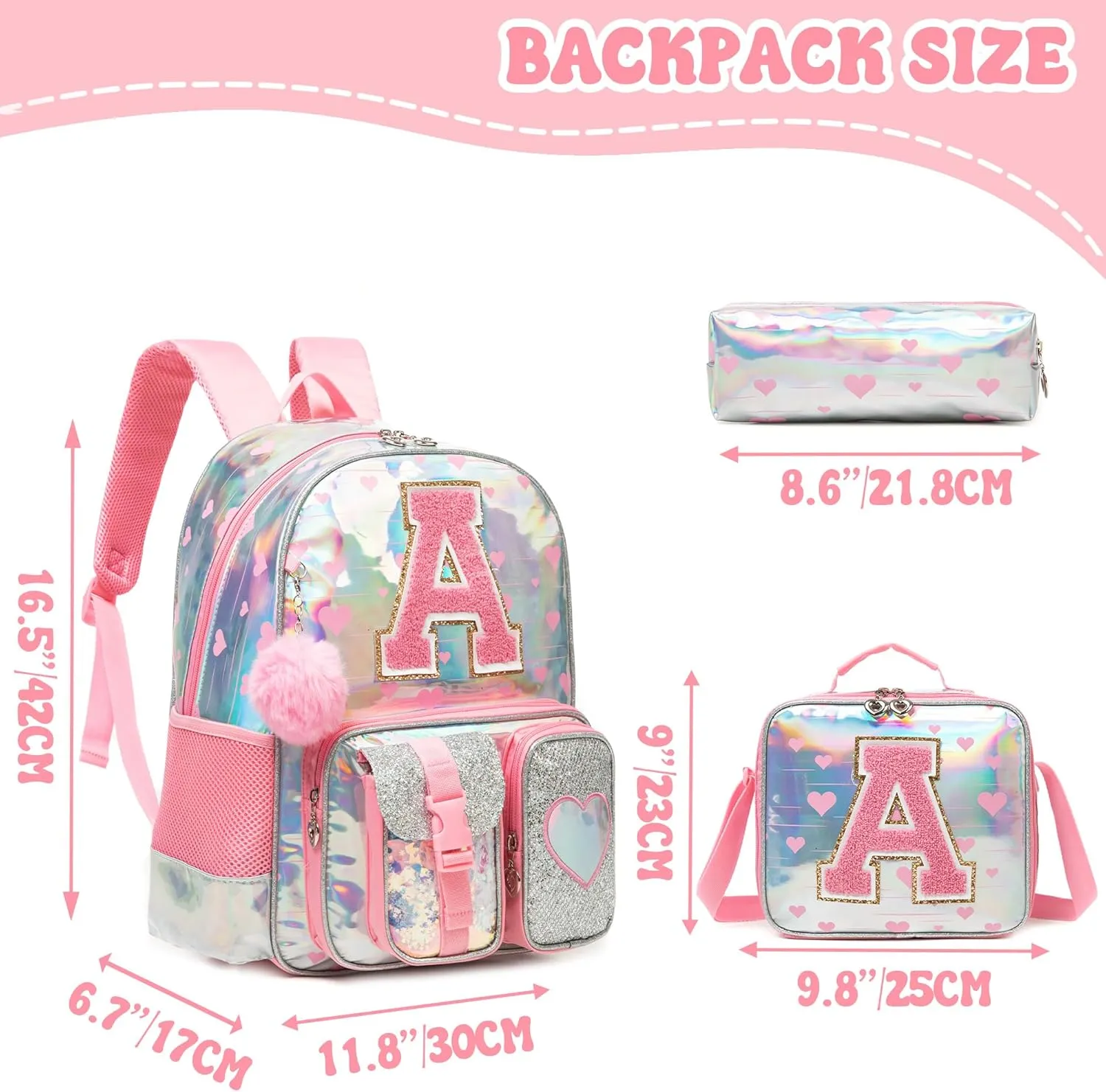 Meetbelify Backpack for Girls Backpacks for Elementary Preschool Students Kids School Cute Backpack with Lunch Box