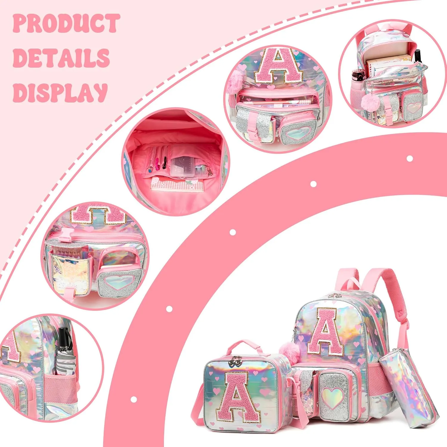 Meetbelify Backpack for Girls Backpacks for Elementary Preschool Students Kids School Cute Backpack with Lunch Box