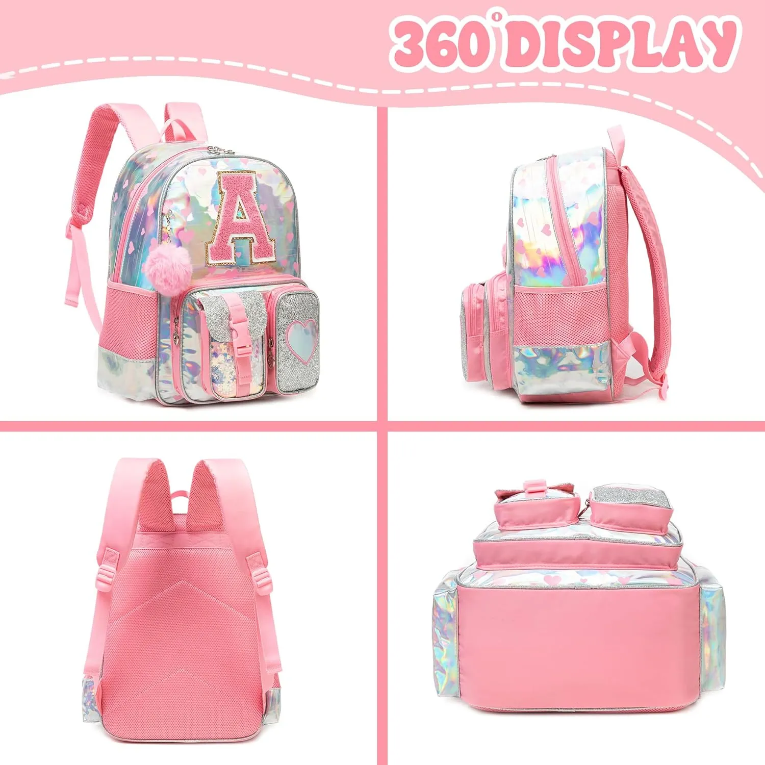 Meetbelify Backpack for Girls Backpacks for Elementary Preschool Students Kids School Cute Backpack with Lunch Box