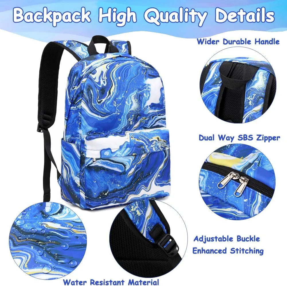 Meisohua School Backpack for Teens Girls Boys Backpack for Elementary Middle School Bookbag for Kids Backpack Lunch Bag Set