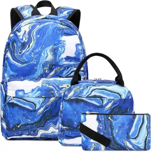 Meisohua School Backpack for Teens Girls Boys Backpack for Elementary Middle School Bookbag for Kids Backpack Lunch Bag Set