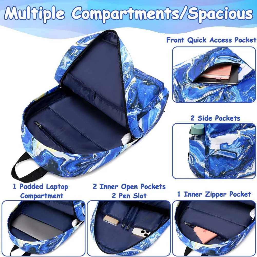 Meisohua School Backpack for Teens Girls Boys Backpack for Elementary Middle School Bookbag for Kids Backpack Lunch Bag Set