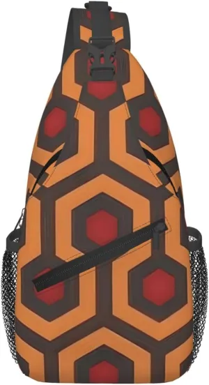 Men's Shining Overlook printed casual crossbody bag, chest bag, adjustable shoulder strap, suitable for daily travel