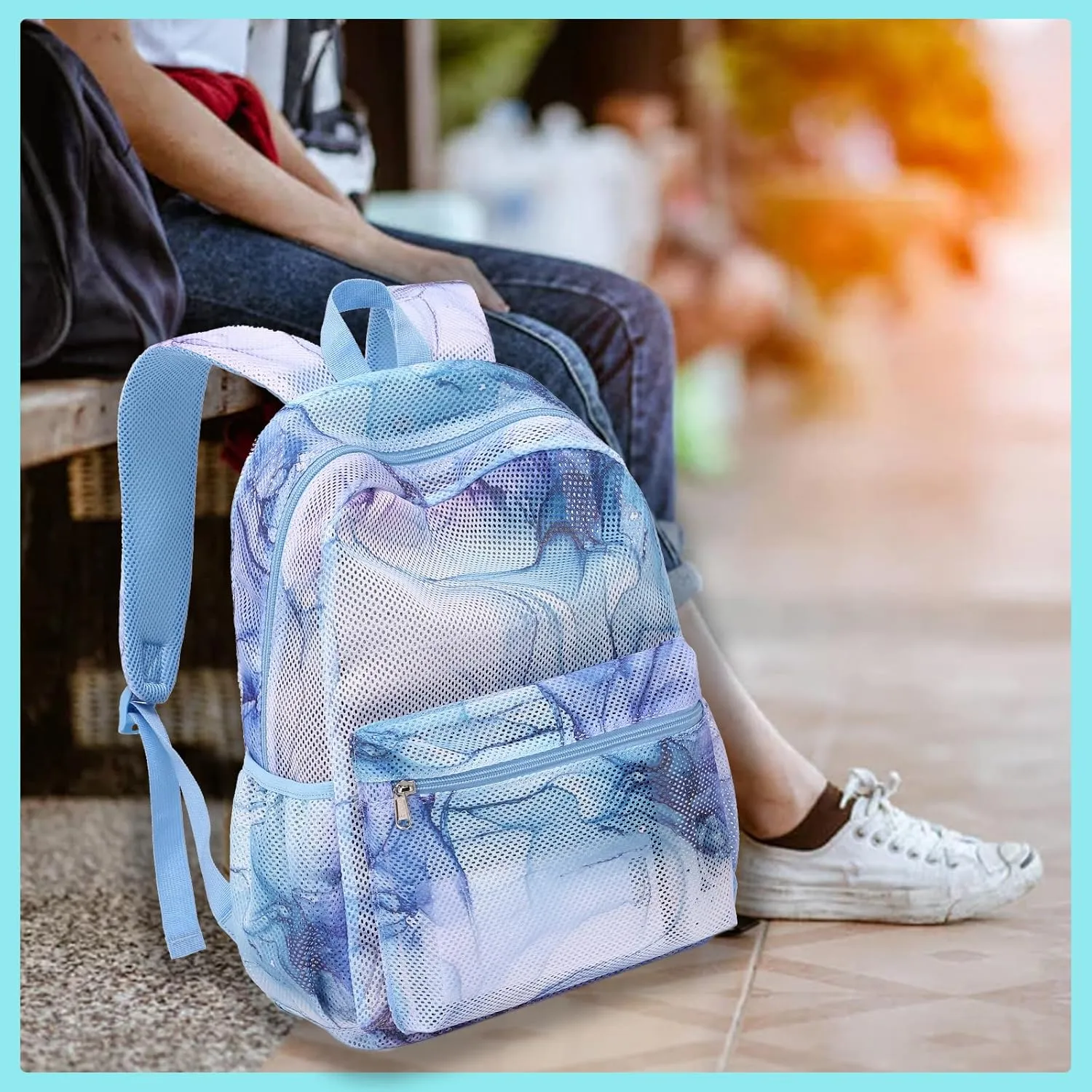 Mesh Backpack for Girls,Semi-Transparent School Backpacks Lightweight Casual Mesh Back pack for Girls
