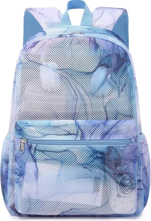 Mesh Backpack for Girls,Semi-Transparent School Backpacks Lightweight Casual Mesh Back pack for Girls