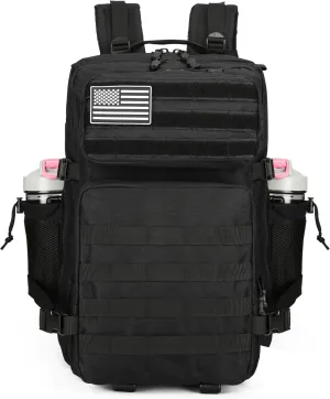 Military Tactical Backpacks Molle Army Assault Pack Hydration Pack Waist Belt Tactical Daypack Molle Hiking Packs (Black)