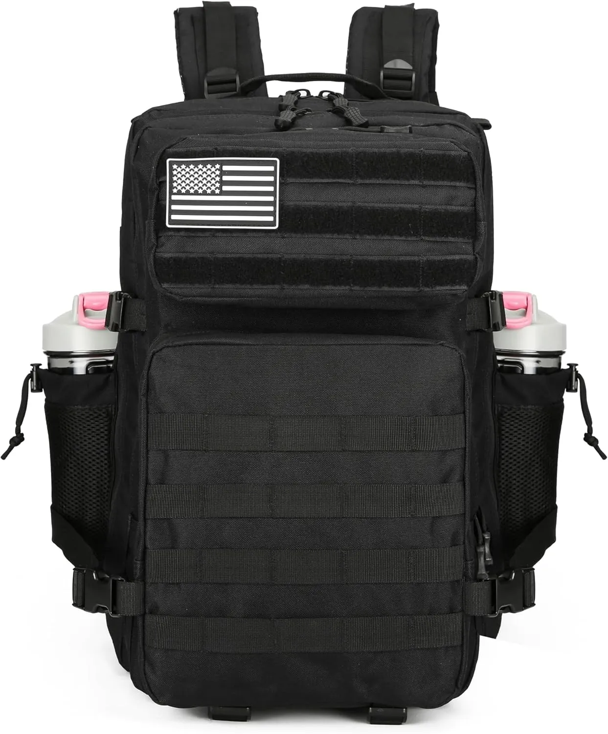 Military Tactical Backpacks Molle Army Assault Pack Hydration Pack Waist Belt Tactical Daypack Molle Hiking Packs (Black)
