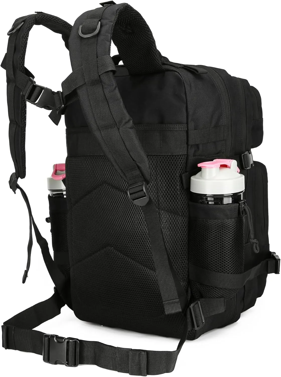 Military Tactical Backpacks Molle Army Assault Pack Hydration Pack Waist Belt Tactical Daypack Molle Hiking Packs (Black)