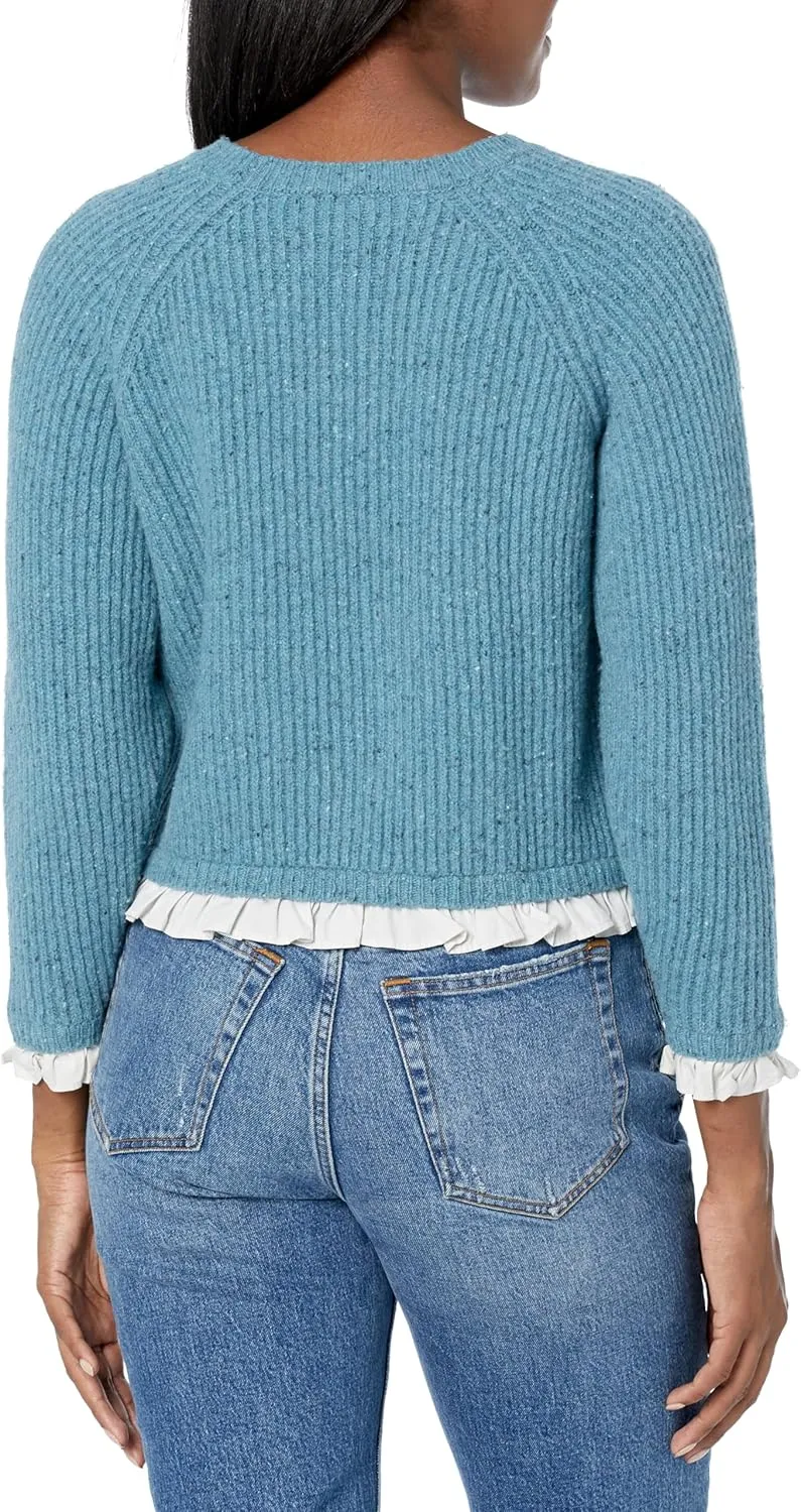 MILLY Women's Shirting Trim Knit Sweater