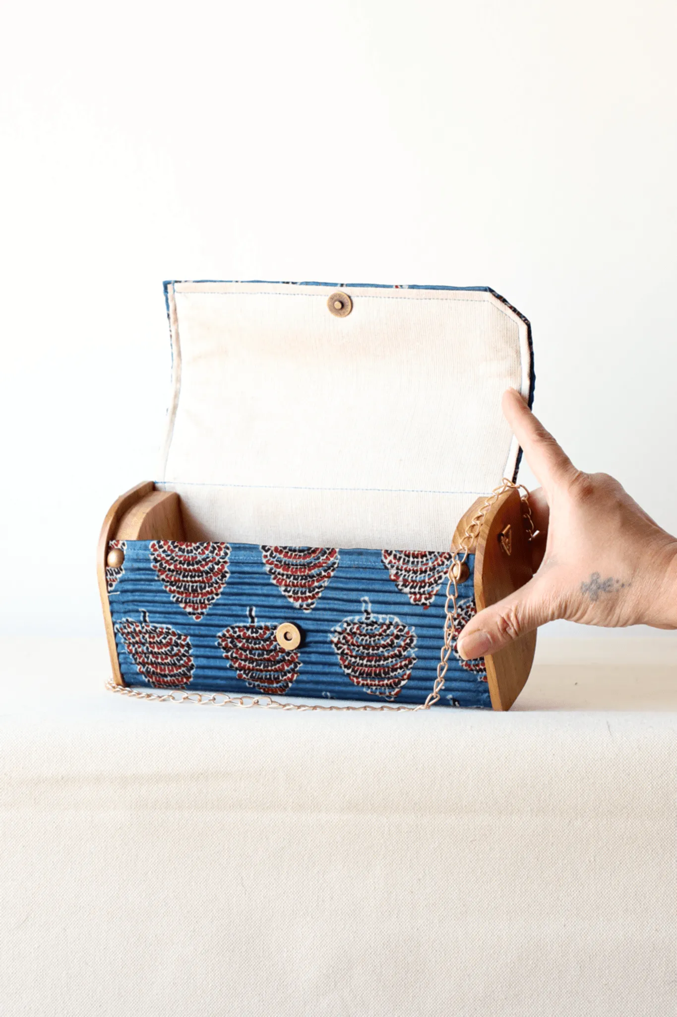 Mini Clutch - Blue Ajrakh