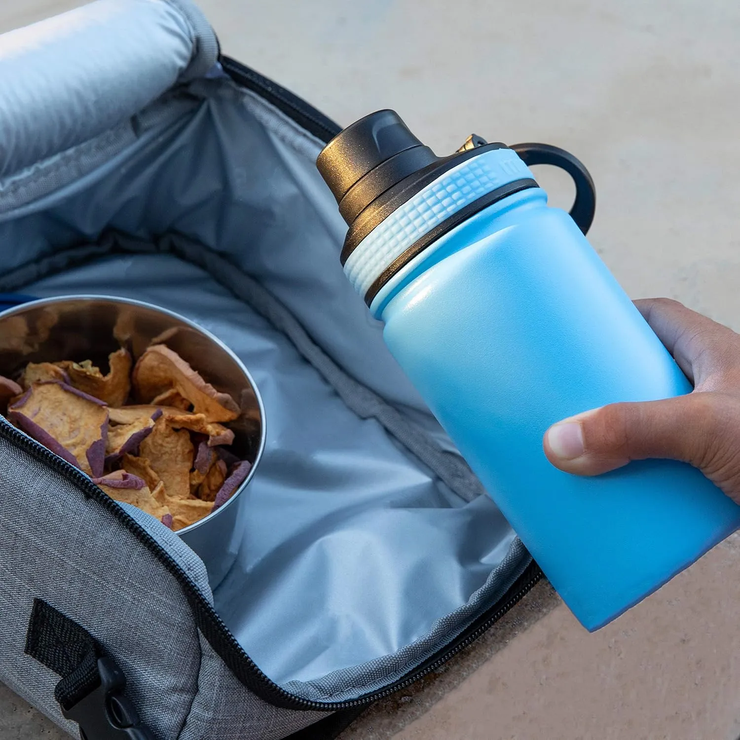 MIRA 12 oz Stainless Steel Kids Water Bottle - Metal Thermo Flask Keeps Cold for 24 Hours, Hot for 12 Hours - Double Wall Vacuum Insulated - Leak Proof BPA-Free Lid - Racecars
