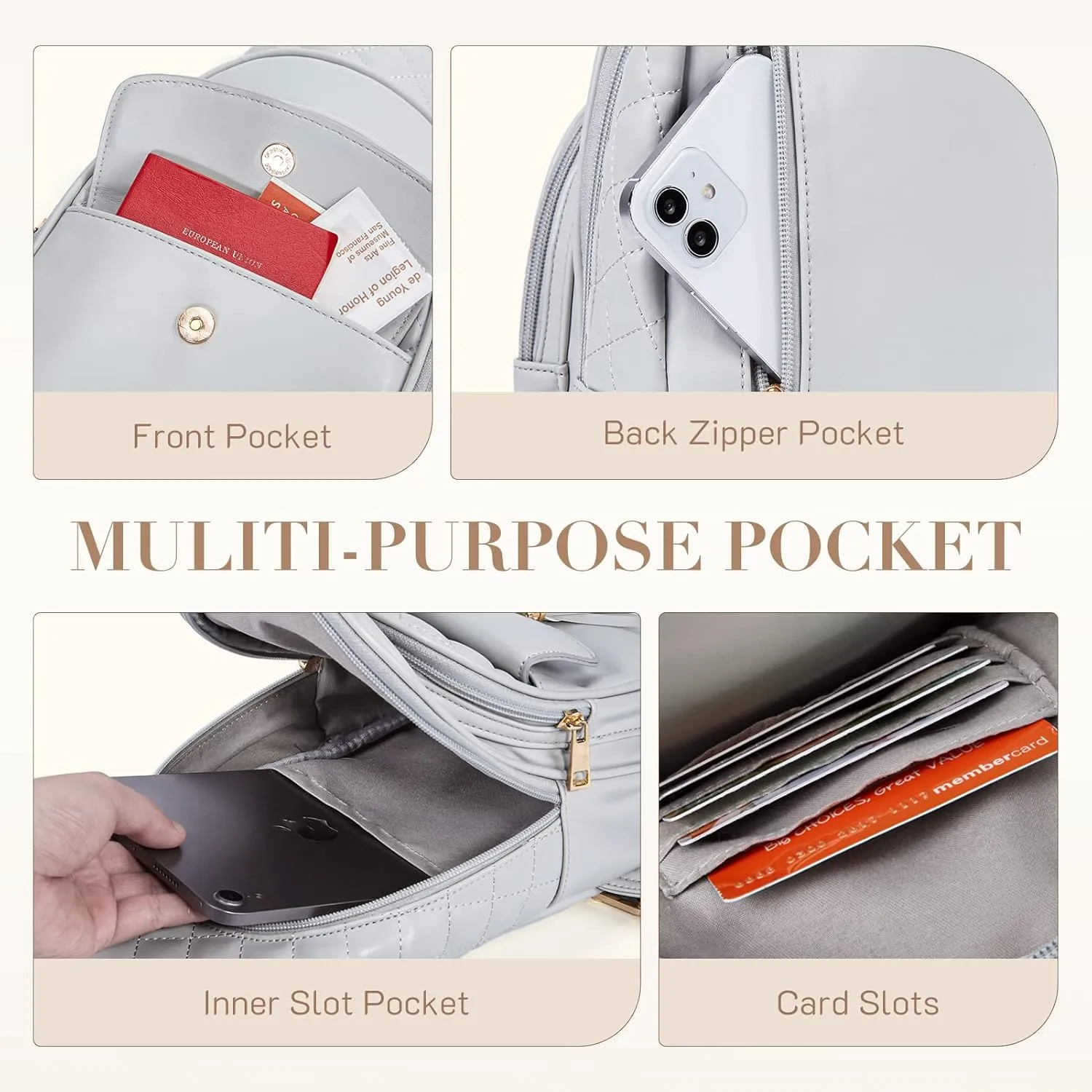 Missnine PU Leather Sling Bag for Women Crossbody Fanny Pack Quilted Chest Purse Trendy Travel Bag for Hiking Cycling with Tassel
