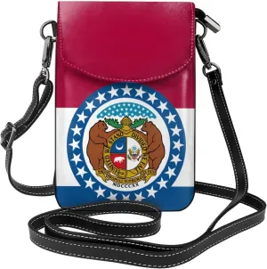 Missouri State Flag Women's crossbody bag, crossbody phone bag, tassel wallet with shoulder strap, best gift for women.