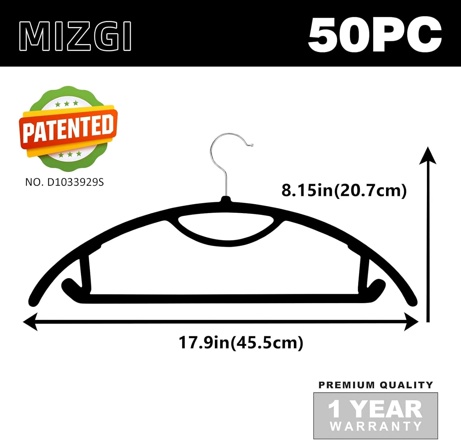 MIZGI Premium Velvet Hangers 50-Pack,No Shoulder Bump Hangers W/Tie Bar Ultra Thin Space Saving Non Slip Hanger Heavy Duty Felt Rounded Clothes Hanger for Sweaters,Coat,Jackets,Pants,Shirts