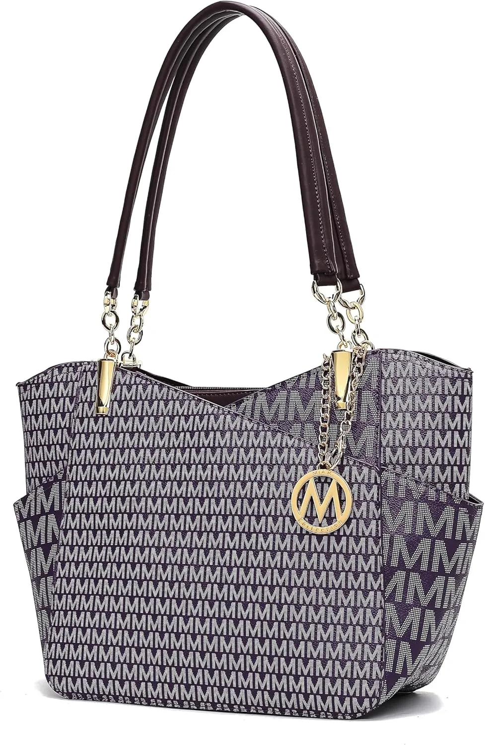 MKF Collection Signature Tote Bag for Women, Shoulder bag Vegan Leather Top-Handle Handbag Purse