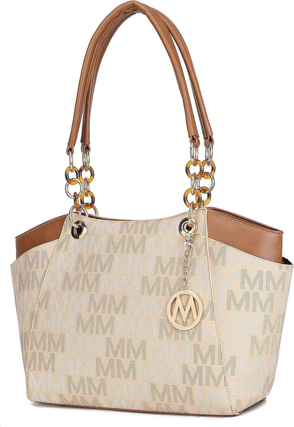 MKF Collection Signature Tote Bag for Women, Shoulder bag Vegan Leather Top-Handle Handbag Purse