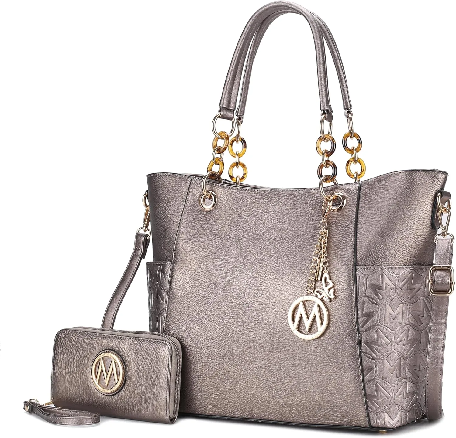 MKF Collection Tote Bag for Women, Handbag Set with Wallet-Top-Handle- Vegan Leather Purse