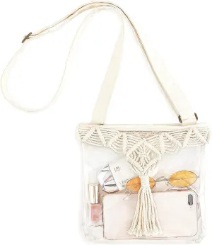 Mkono Clear Bag Stadium Approved for Women Clear Purses Concert Crossbody with Tassel for Sport Events Concert Festival
