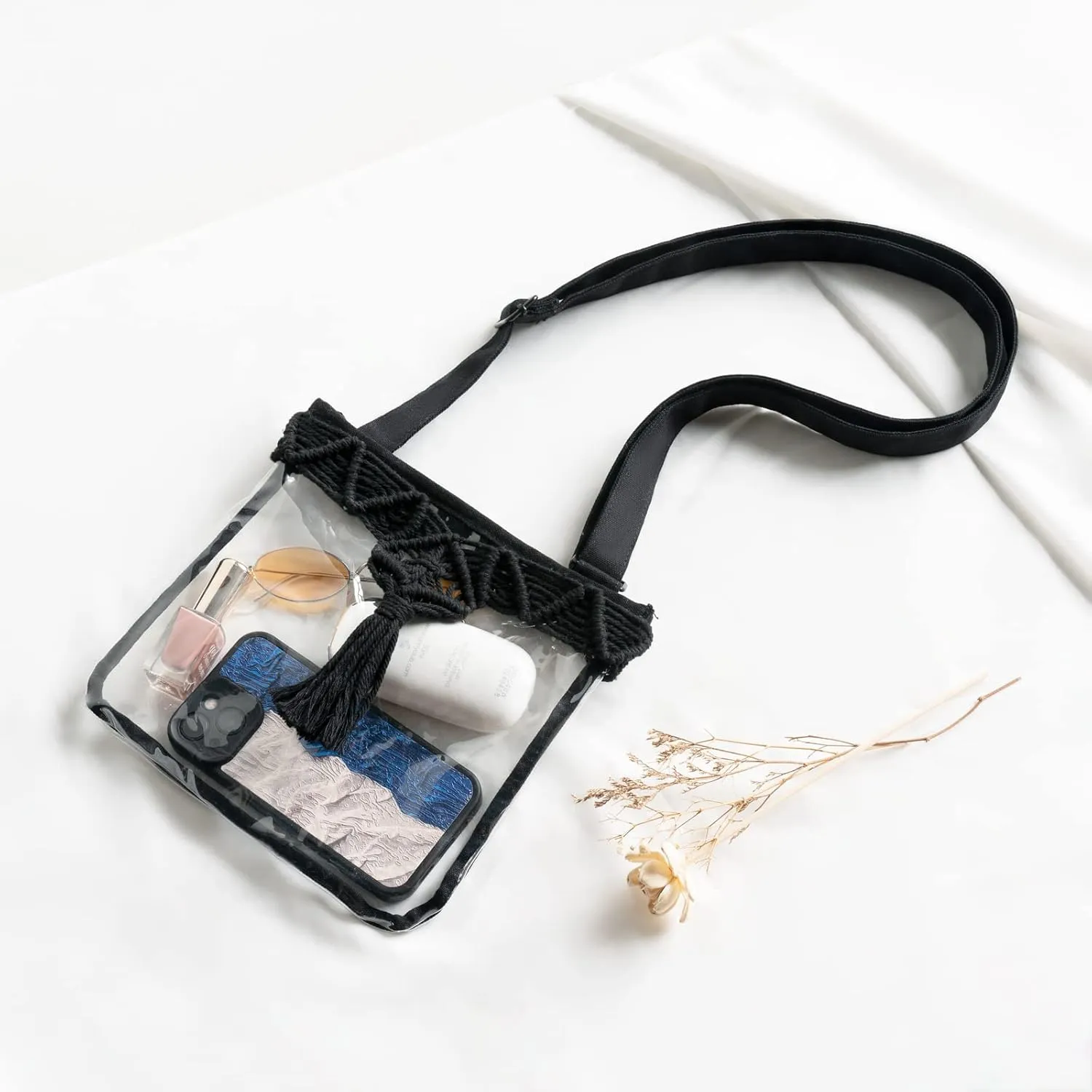 Mkono Clear Bag Stadium Approved for Women Clear Purses Concert Crossbody with Tassel for Sport Events Concert Festival
