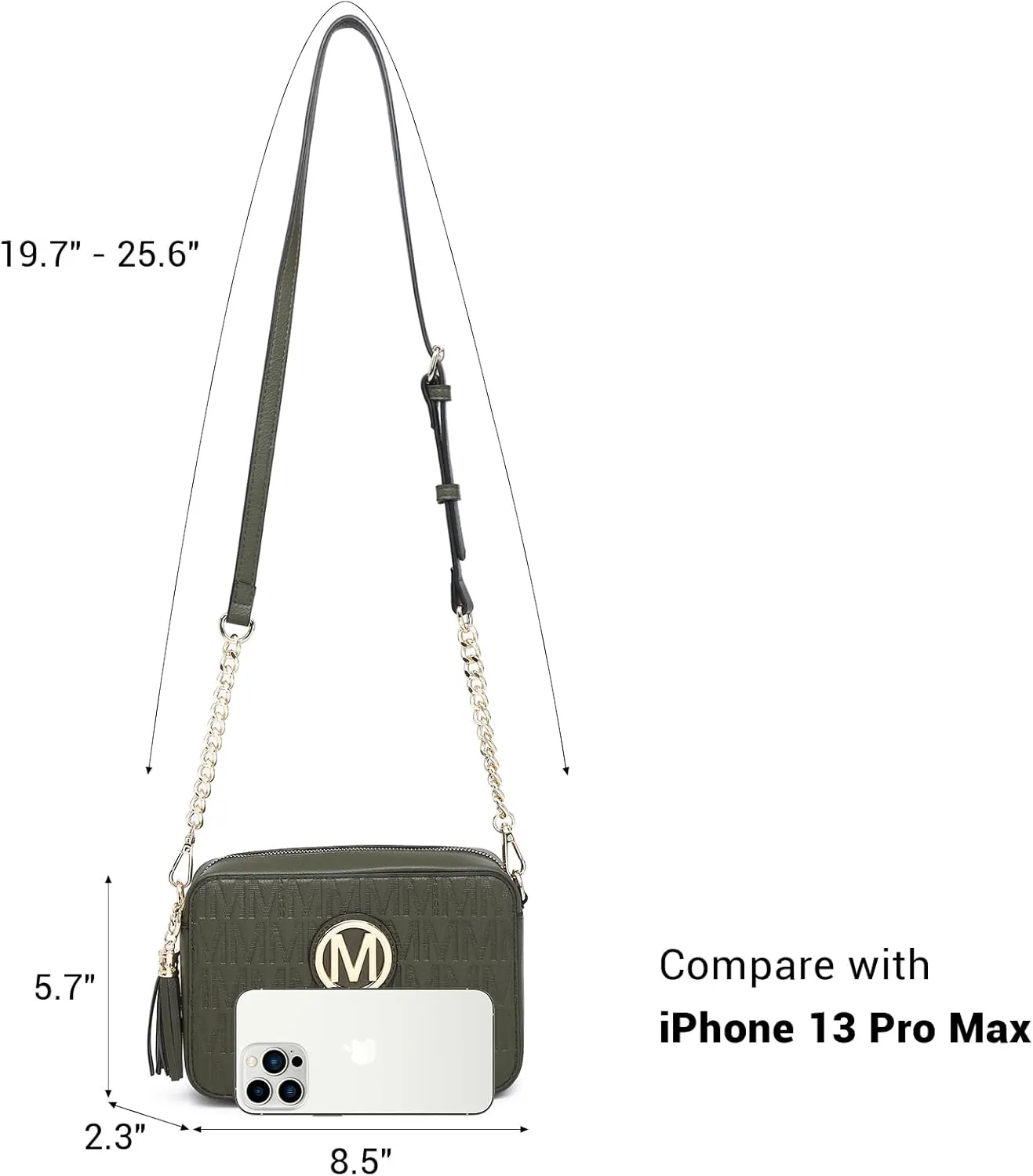 MKP Stylish Lightweight Fashion Crossbody Bag for Women Chic Signature Shoulder Messenger Bag with Tassel Zipper Pocket