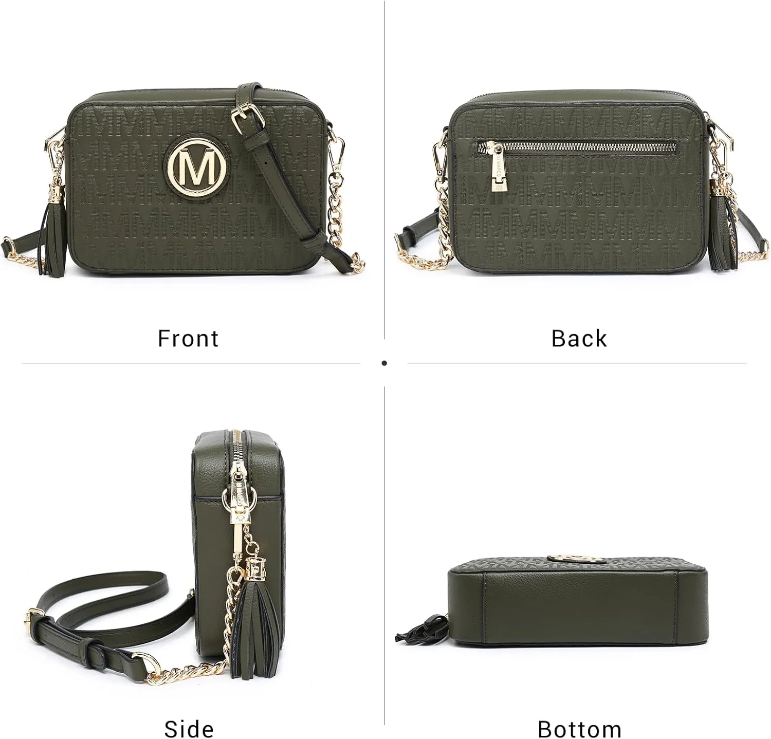 MKP Stylish Lightweight Fashion Crossbody Bag for Women Chic Signature Shoulder Messenger Bag with Tassel Zipper Pocket