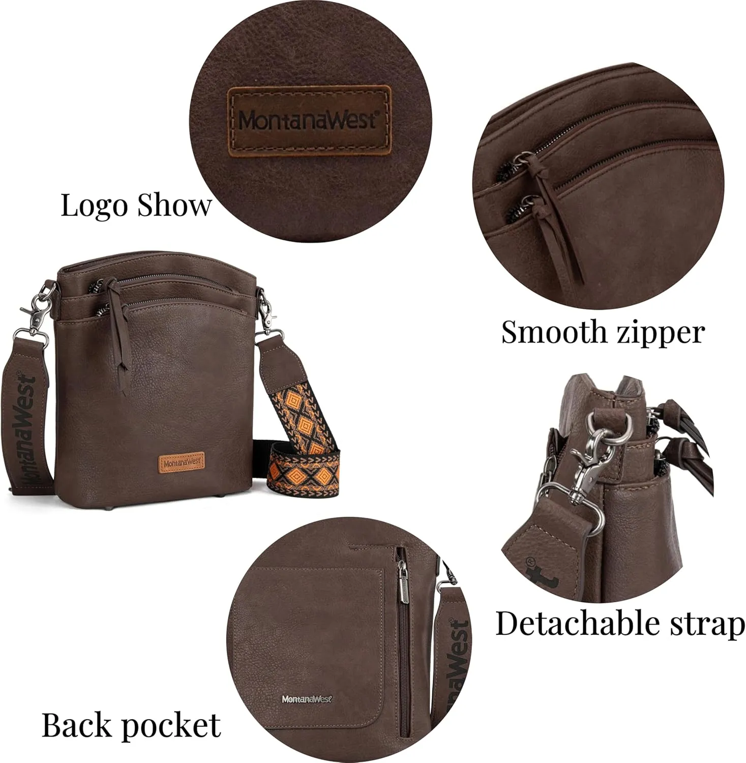 Montana West Crossbody Purses and Handbags for Women Double Compartments Cross Body Bag with Adjustable Strap