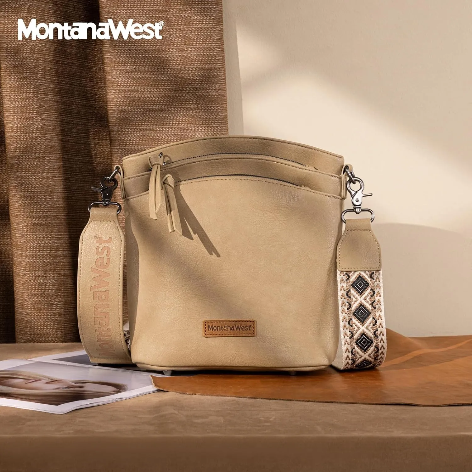 Montana West Crossbody Purses and Handbags for Women Double Compartments Cross Body Bag with Adjustable Strap