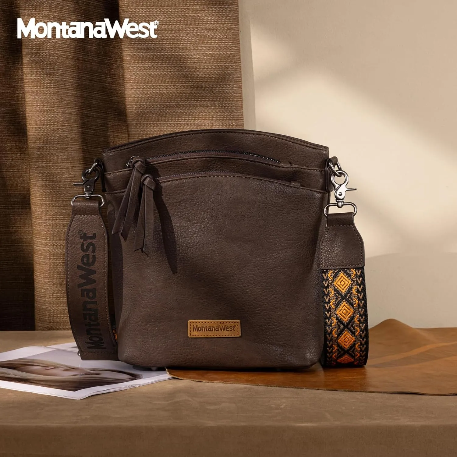 Montana West Crossbody Purses and Handbags for Women Double Compartments Cross Body Bag with Adjustable Strap