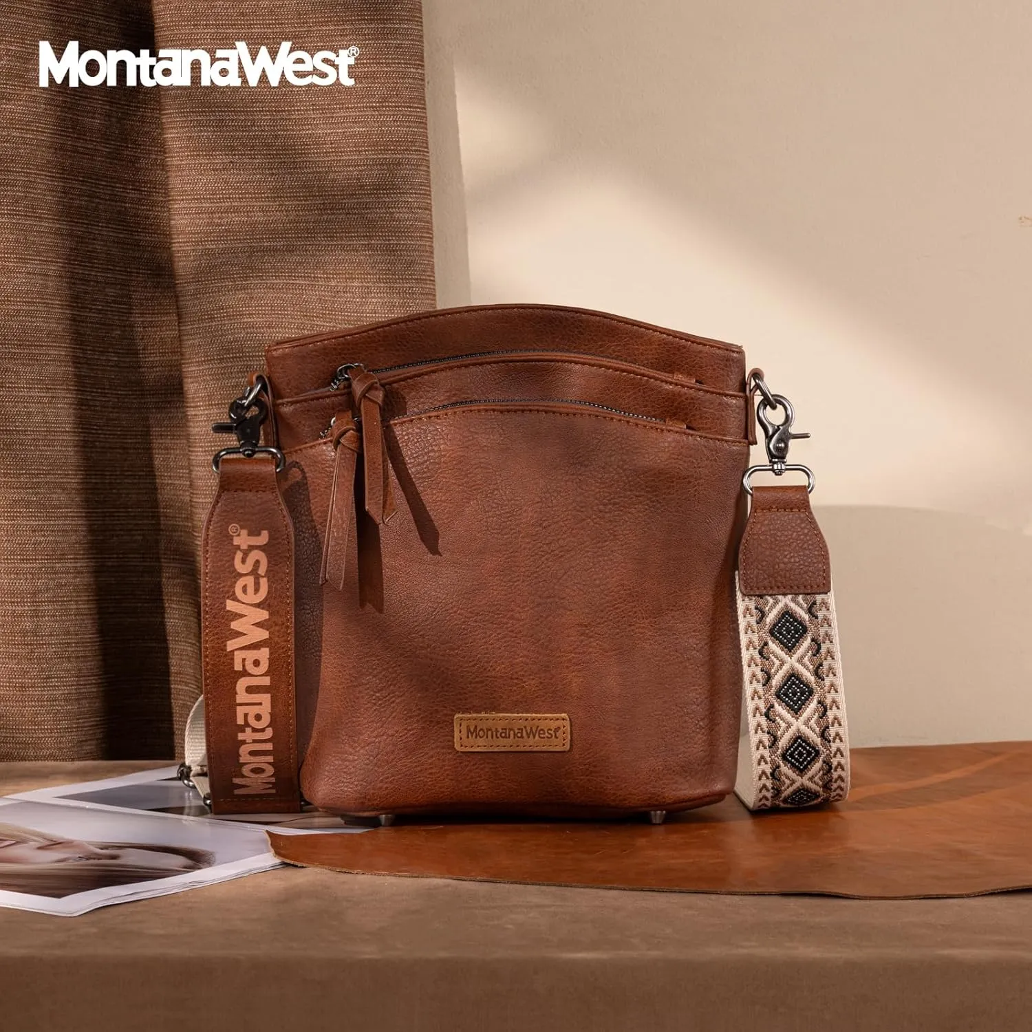 Montana West Crossbody Purses and Handbags for Women Double Compartments Cross Body Bag with Adjustable Strap
