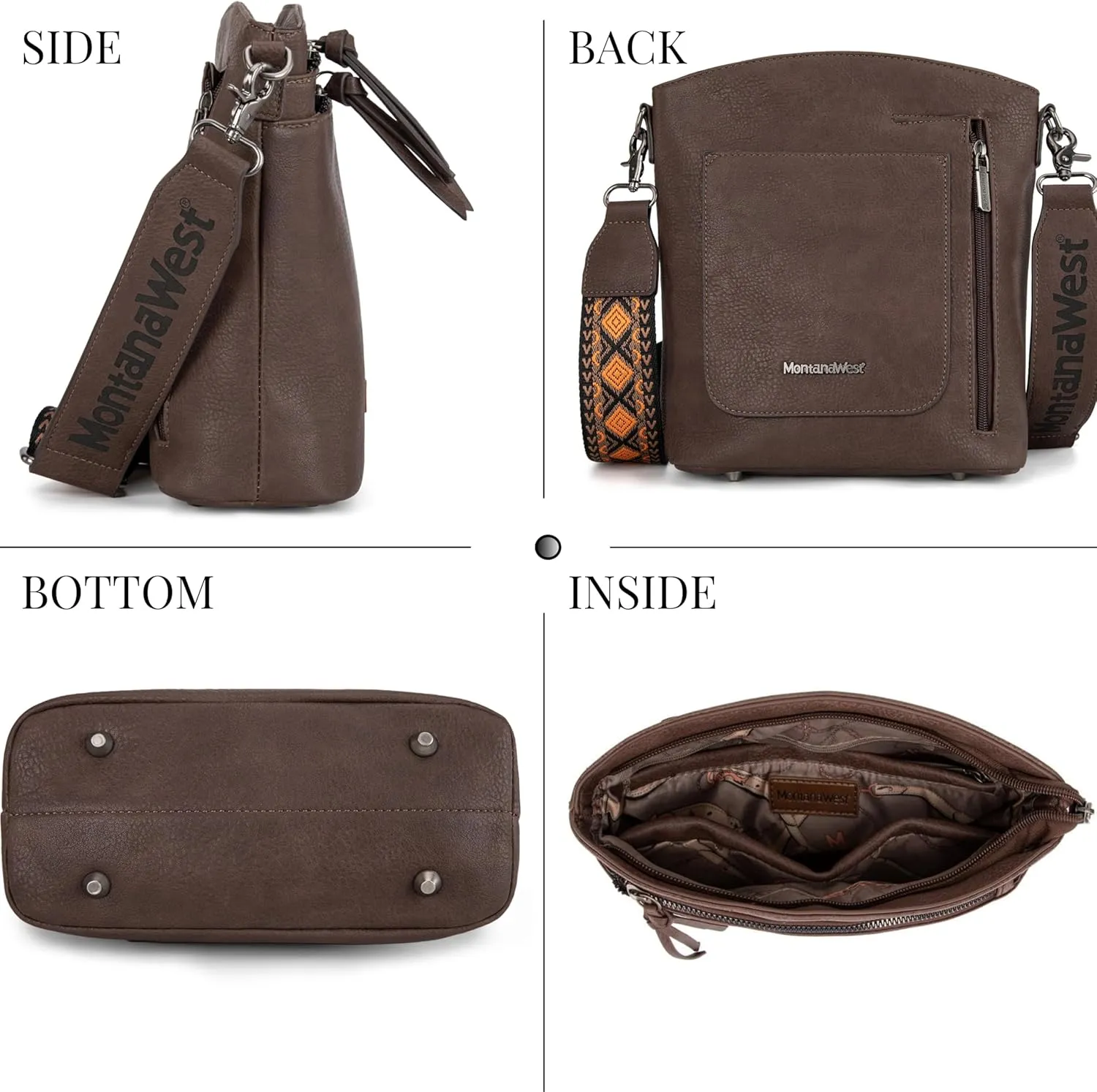 Montana West Crossbody Purses and Handbags for Women Double Compartments Cross Body Bag with Adjustable Strap