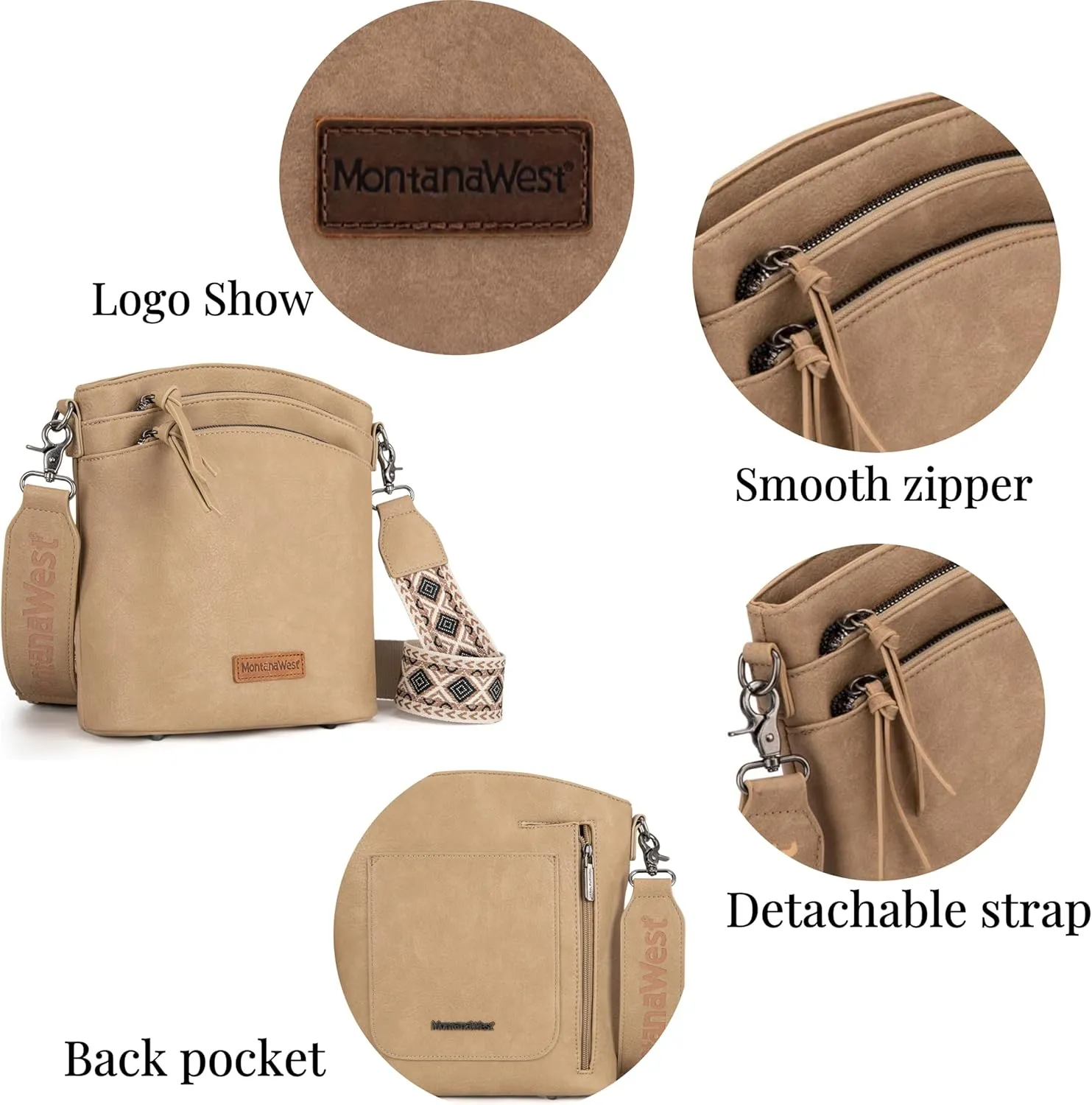 Montana West Crossbody Purses and Handbags for Women Double Compartments Cross Body Bag with Adjustable Strap