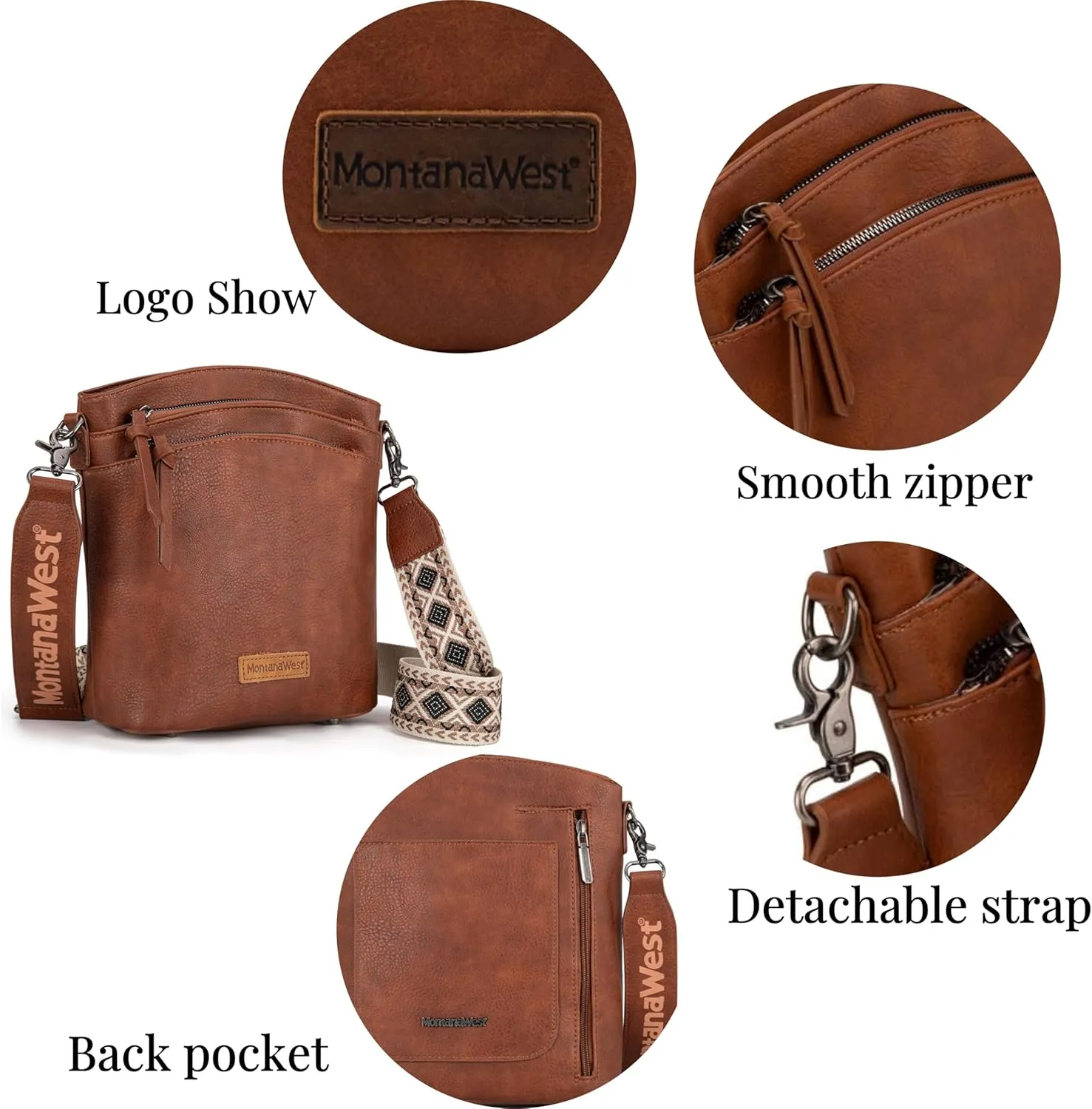 Montana West Crossbody Purses and Handbags for Women Double Compartments Cross Body Bag with Adjustable Strap