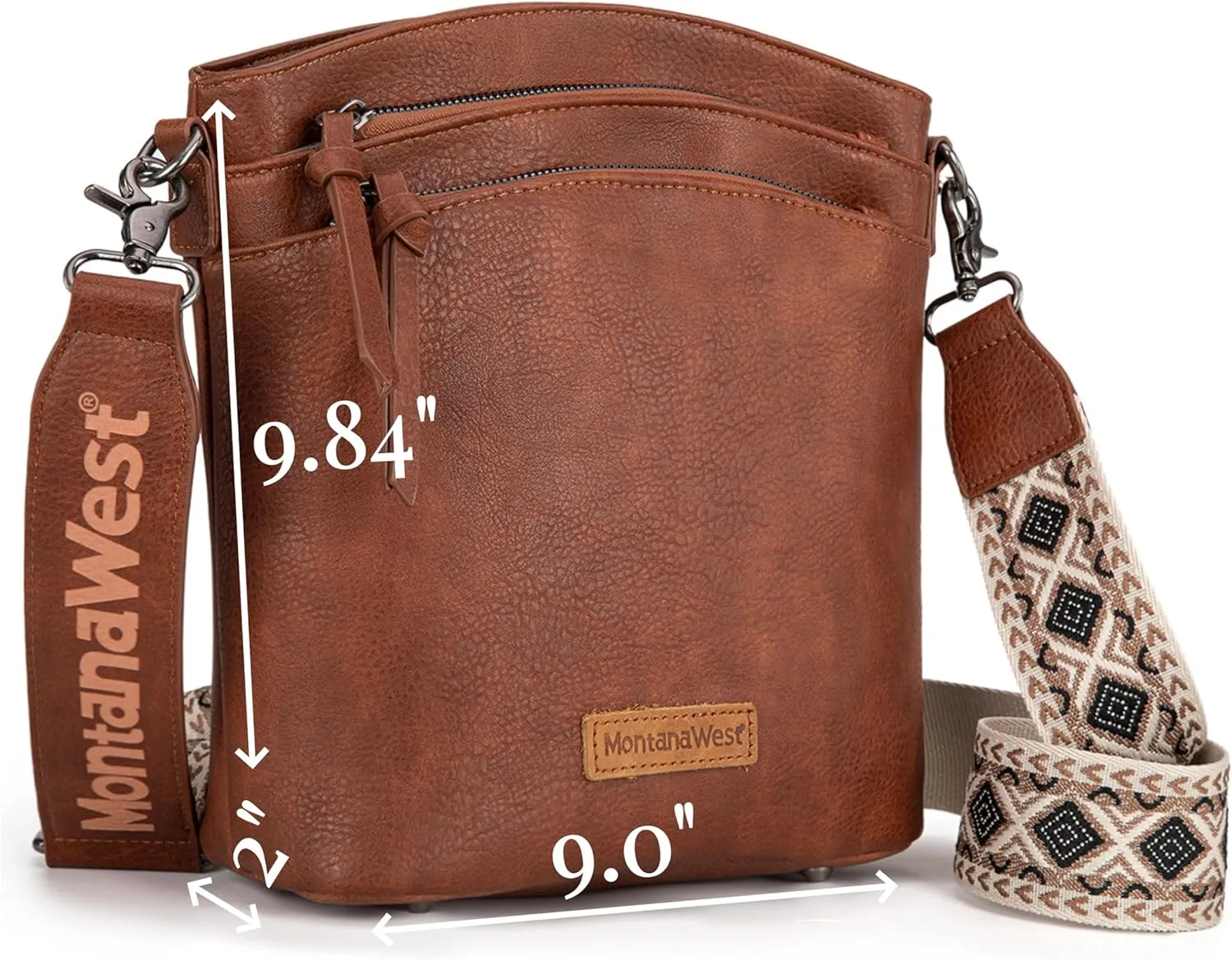 Montana West Crossbody Purses and Handbags for Women Double Compartments Cross Body Bag with Adjustable Strap