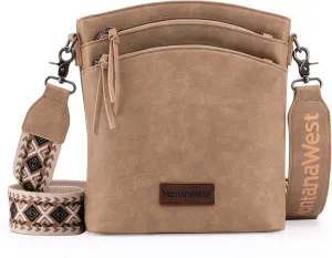 Montana West Crossbody Purses and Handbags for Women Double Compartments Cross Body Bag with Adjustable Strap