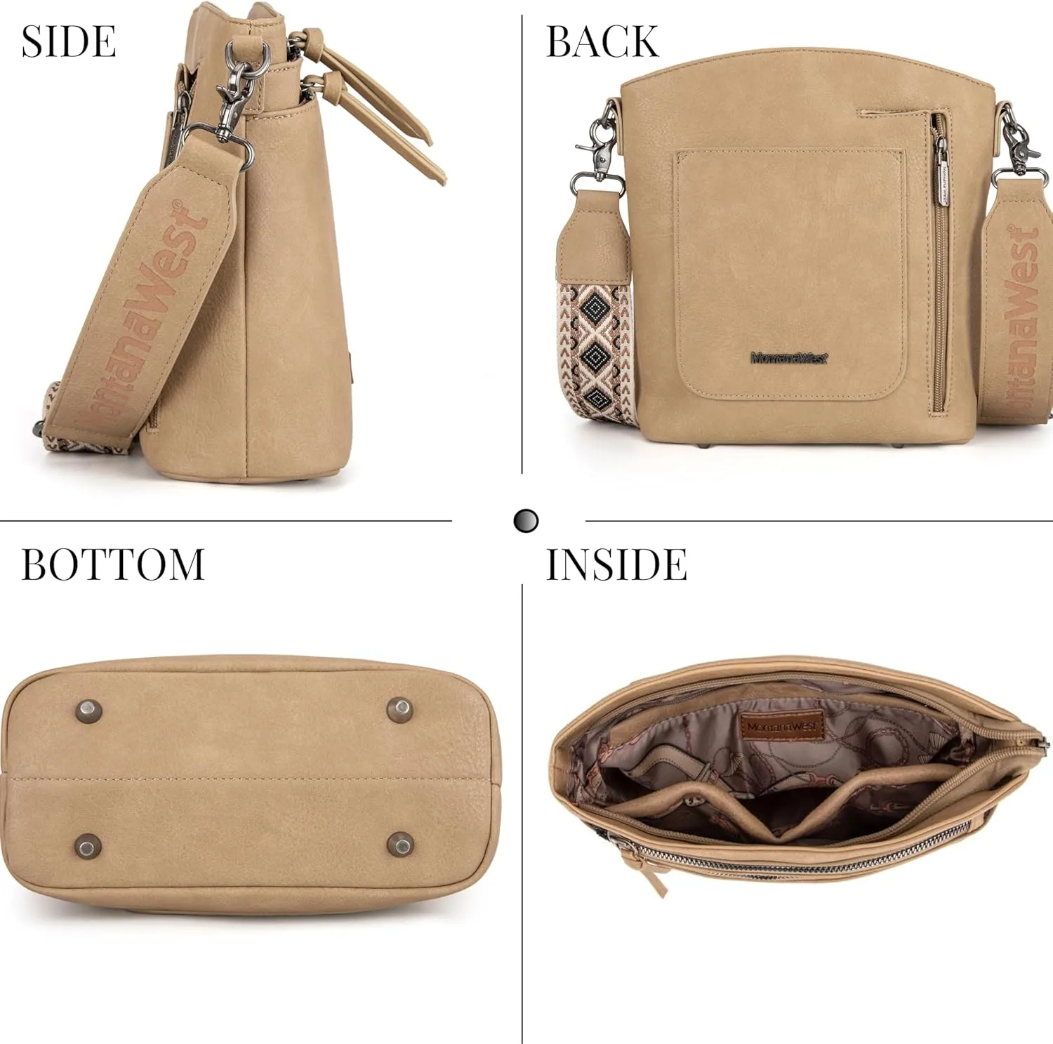 Montana West Crossbody Purses and Handbags for Women Double Compartments Cross Body Bag with Adjustable Strap
