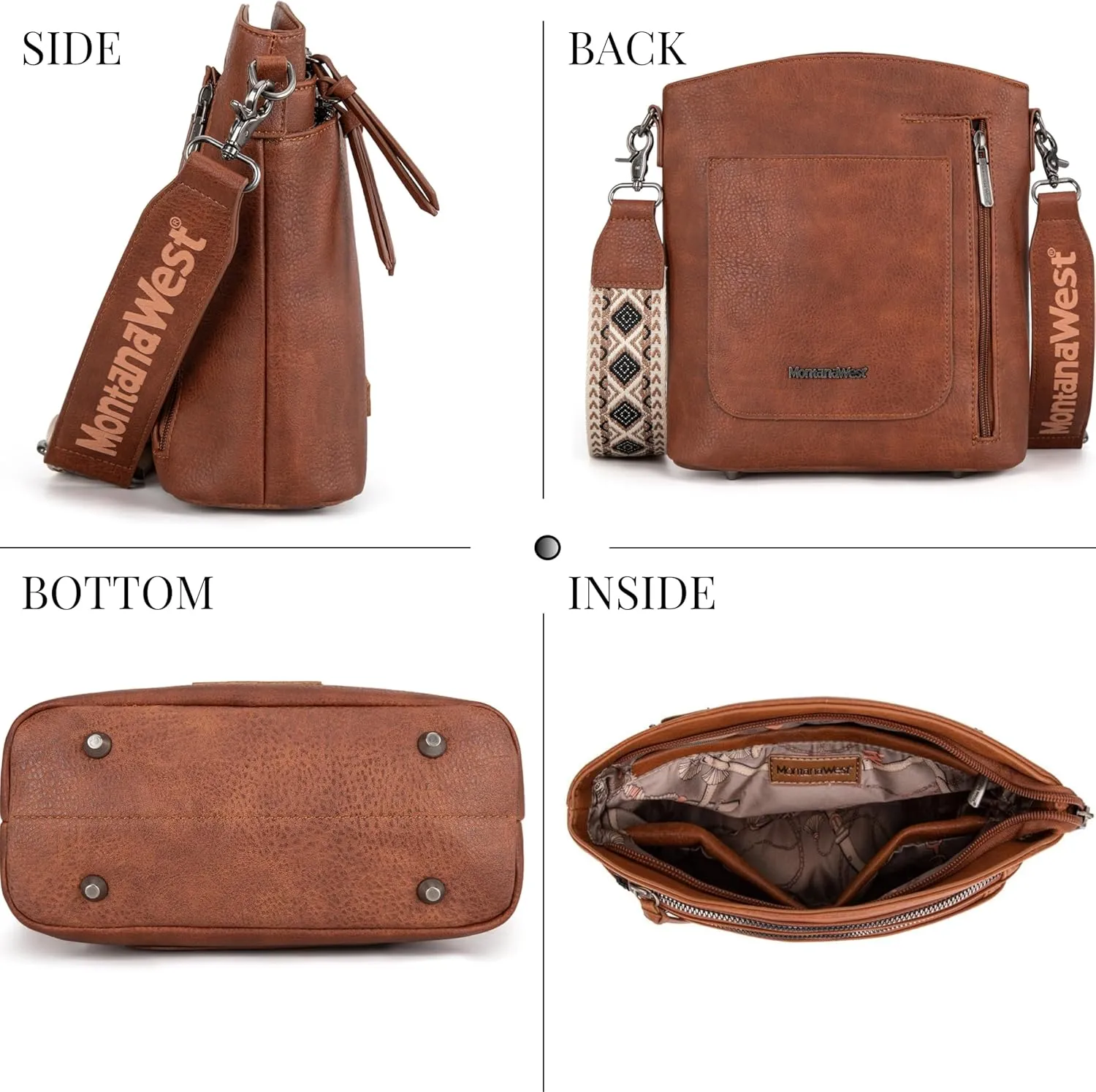 Montana West Crossbody Purses and Handbags for Women Double Compartments Cross Body Bag with Adjustable Strap