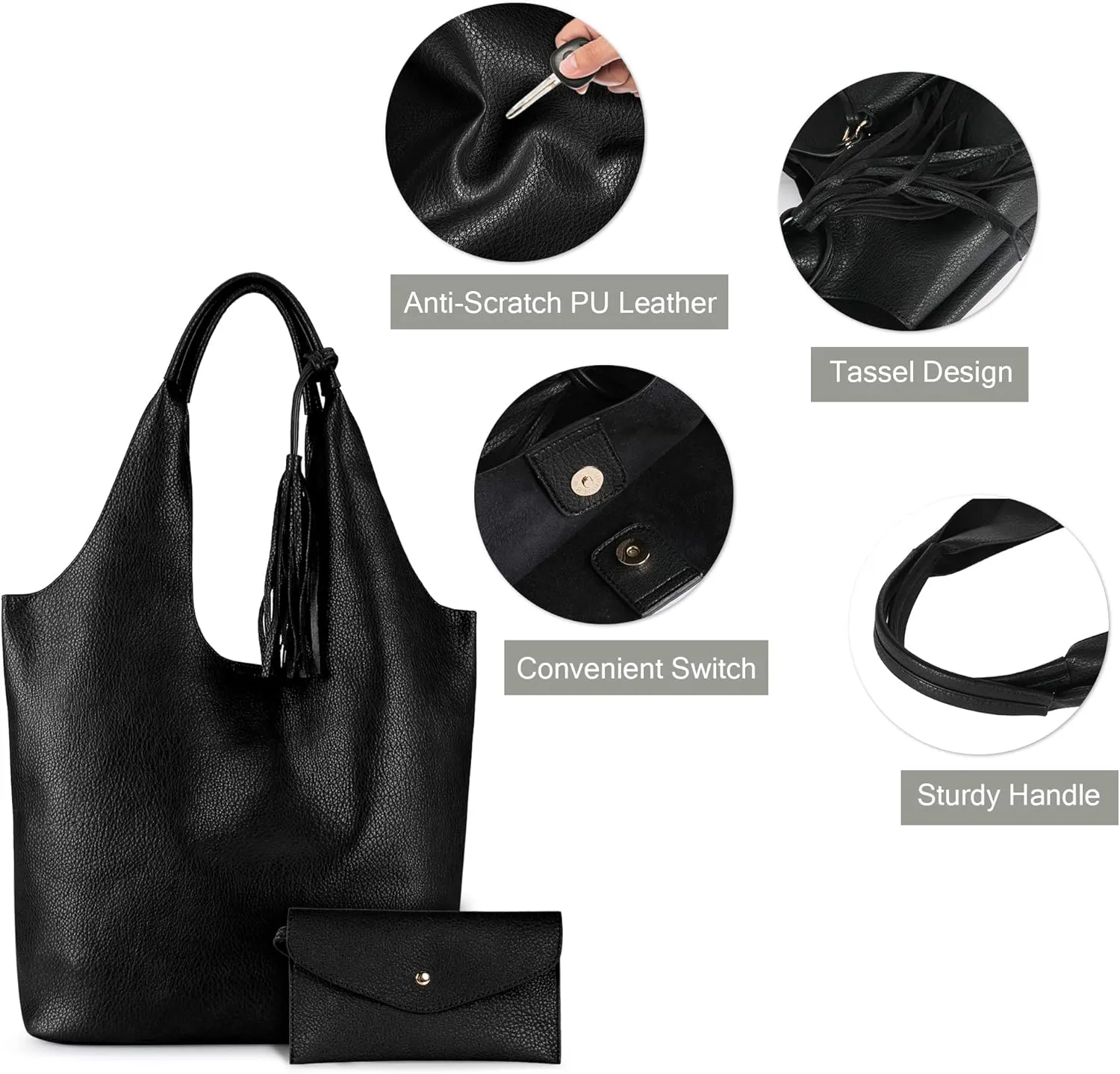 Montana West Slouchy Hobo Bags for Women Soft Designer Shoulder Purses Ladies Top Handle Handbag