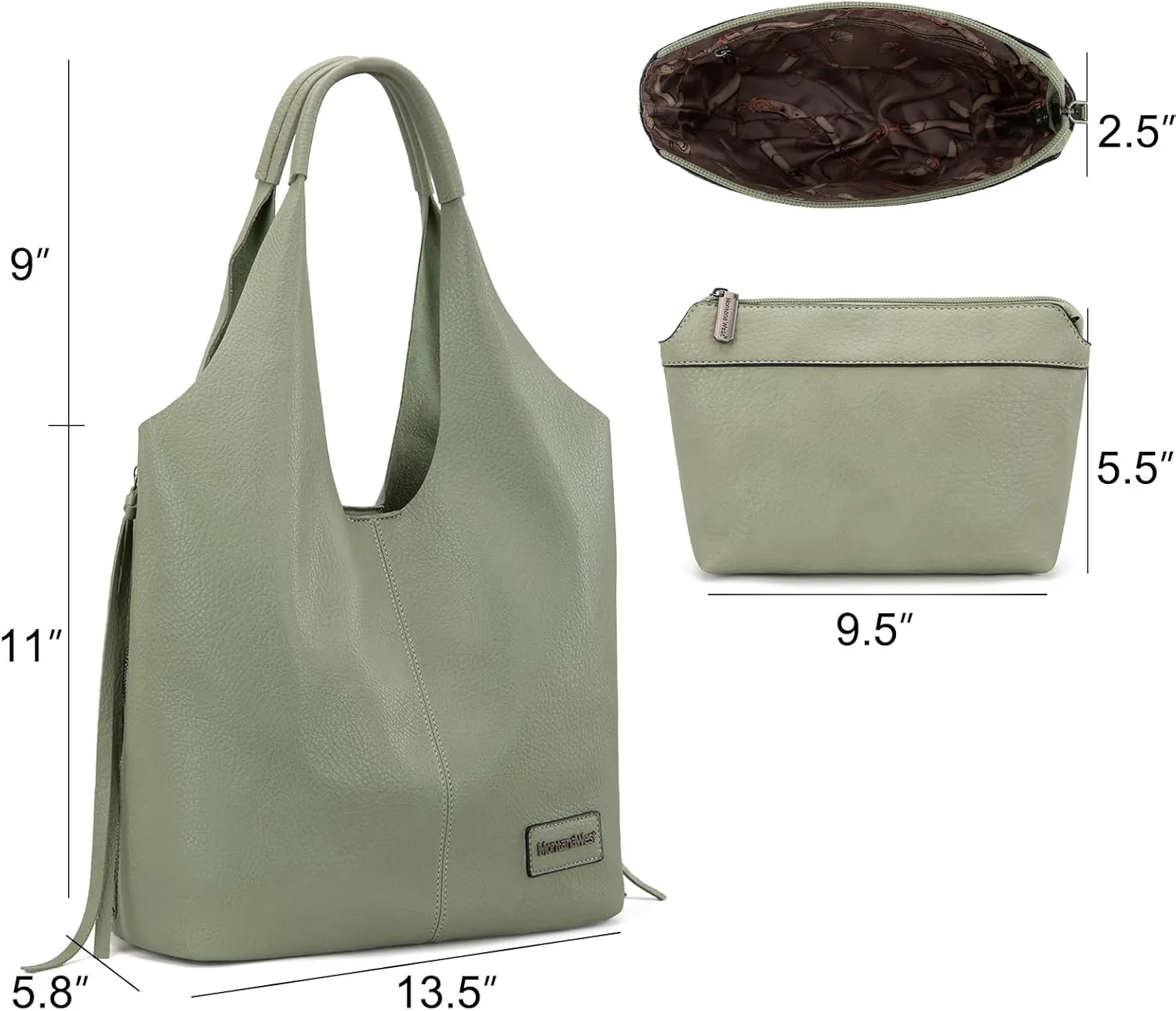 Montana West Slouchy Hobo Bags for Women Soft Designer Shoulder Purses Ladies Top Handle Handbag