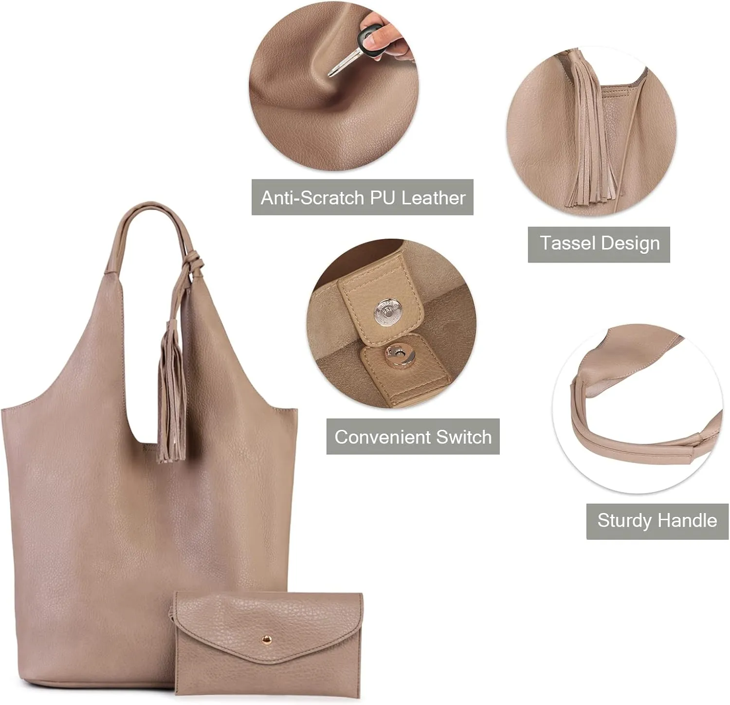 Montana West Slouchy Hobo Bags for Women Soft Designer Shoulder Purses Ladies Top Handle Handbag