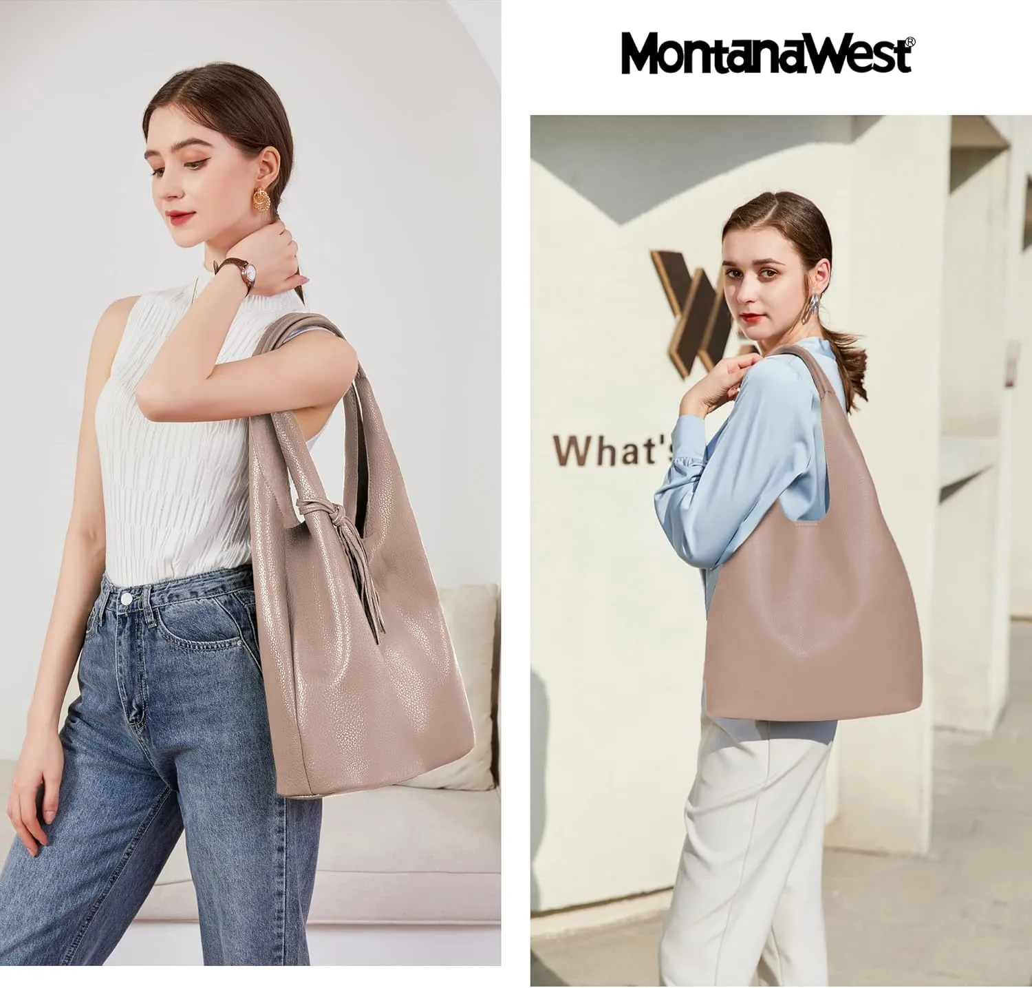 Montana West Slouchy Hobo Bags for Women Soft Designer Shoulder Purses Ladies Top Handle Handbag