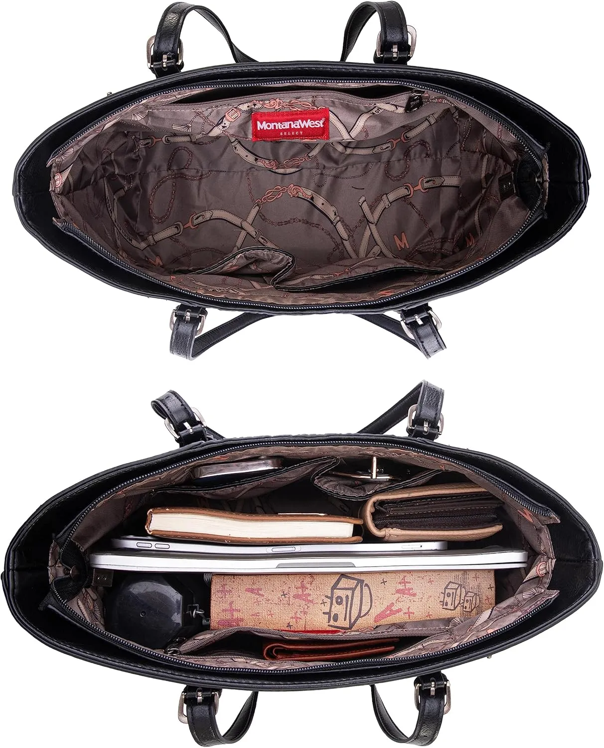 Montana West Tote Bag for Women Large Purse and Handbags Set Embossed Collection Purse 2Pcs Set