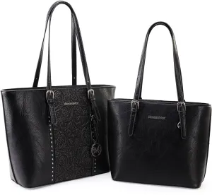 Montana West Tote Bag for Women Large Purse and Handbags Set Embossed Collection Purse 2Pcs Set