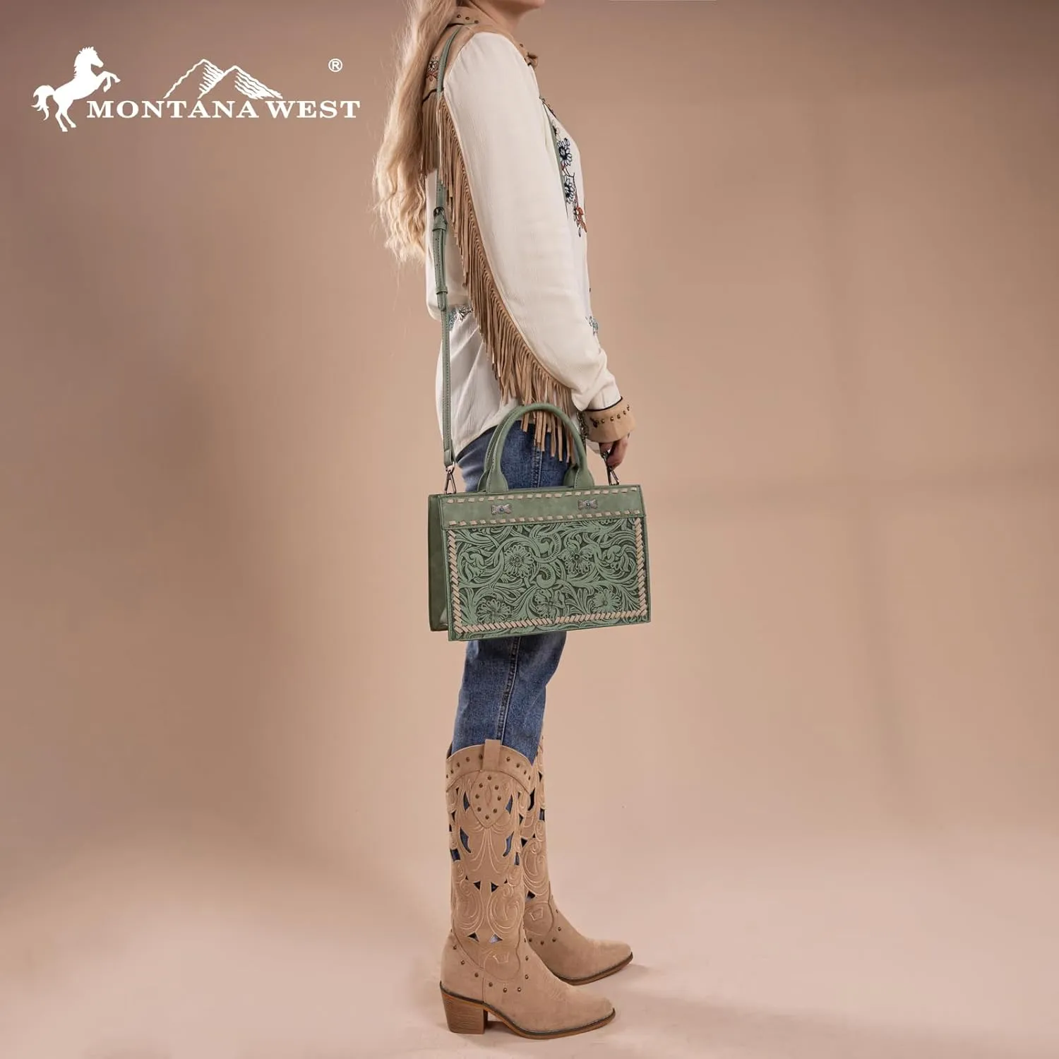 Montana West Western Tooling Handbags Vintage Prints and Whipstitch Craftsmanship