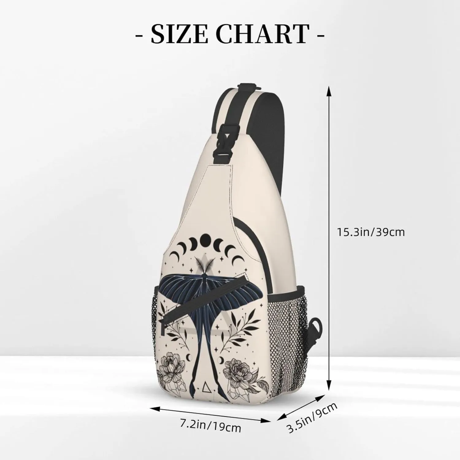 Moon Moth Sling Bag For Men Women Shoulder Backpack Chest Bags Crossbody Daypack For Hiking Camping Outdoor Trip