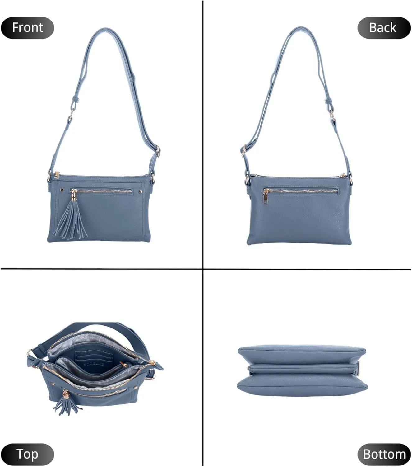 Multicompartment Functional Women Travel Crossbody with Comfortable Shoulder Strap