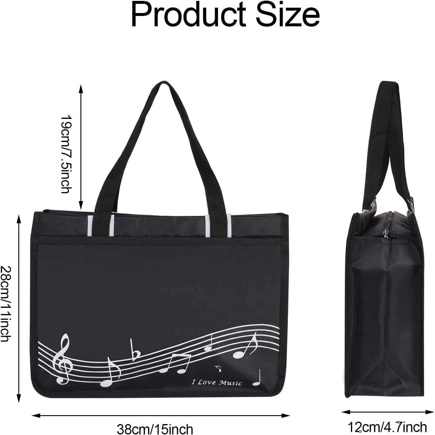 Music Tote Bag Handbag,piano bag,Nylon Cloth Waterproof Women's Shopping Bag,Travel bag with high note zipper,