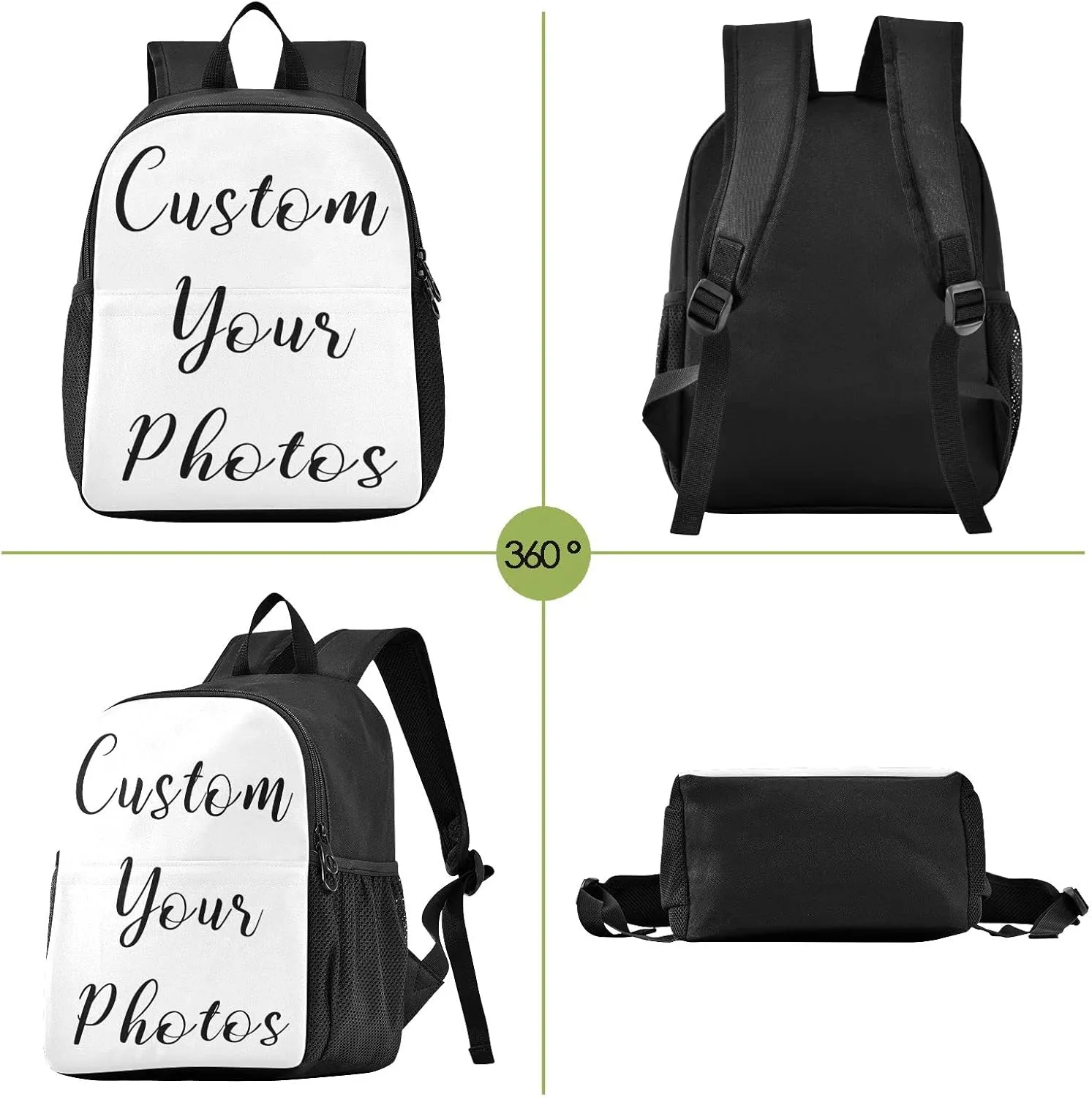 Naanle Custom Kids Backpack with Photos Backpacks Boys Girls Travel Rucksack Personalized Backpack for Preschool Kindergarten