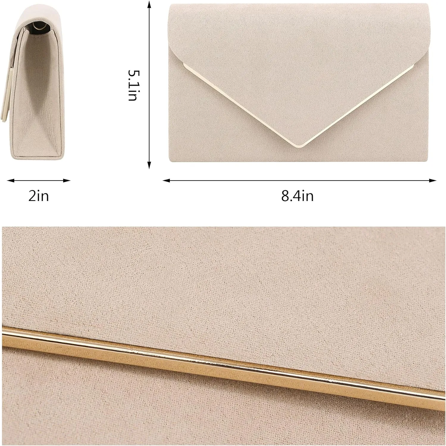 Naimo Flap Dazzling Small Clutch Bag Evening Bag With Detachable Chain