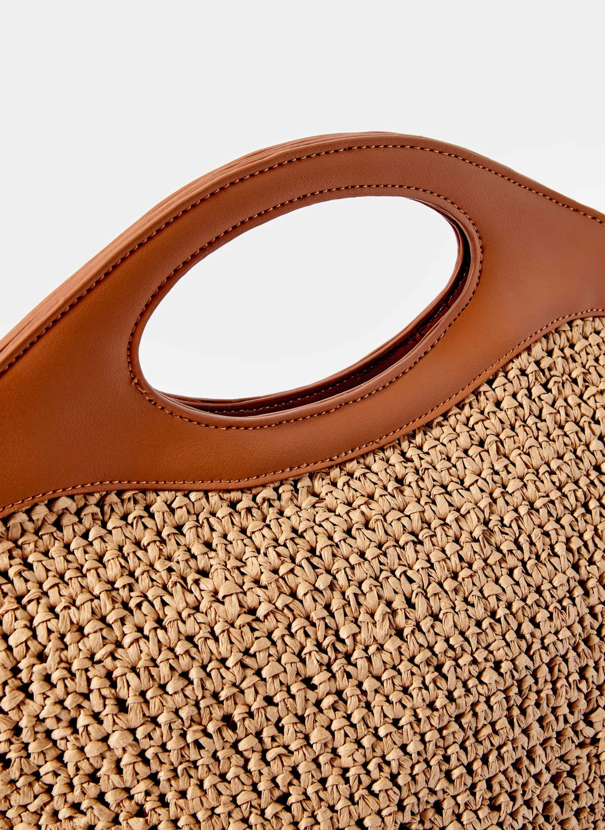 Neutral Woven Cross Body Bag