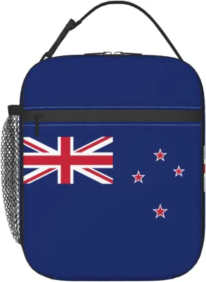 New Zealand Flag Lunch Tote Bag,Food Handbags Case For Women Lunch Box Insulated Lunch Container